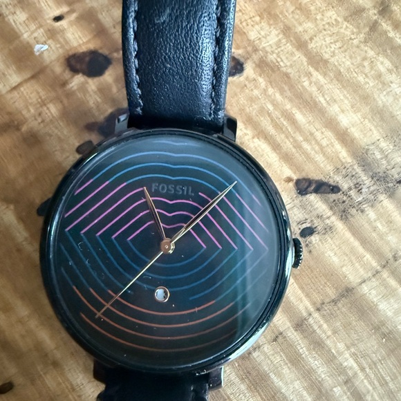 Fossil Limited Edition Jacqueline Three-hand Date Black Leather Watch LE1095 - Picture 4 of 6